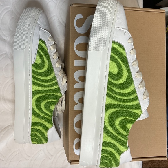 Soludos Ibiza Platform Psychedelic Spiral Leather Terry Teddy Shearling … - Picture 9 of 11